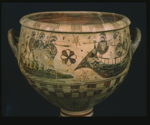 Krater مع أوديسيوس التعمية Polyphemus (السيراميك)